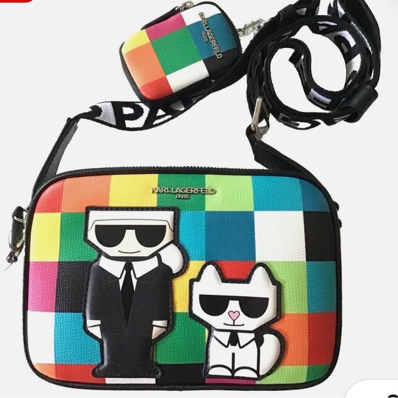 Karl Lagerfeld Handbags - NWT 😎 Karl Lagerfeld Paris Maybelle Multicolor Checker Combo Crossbody Bag.